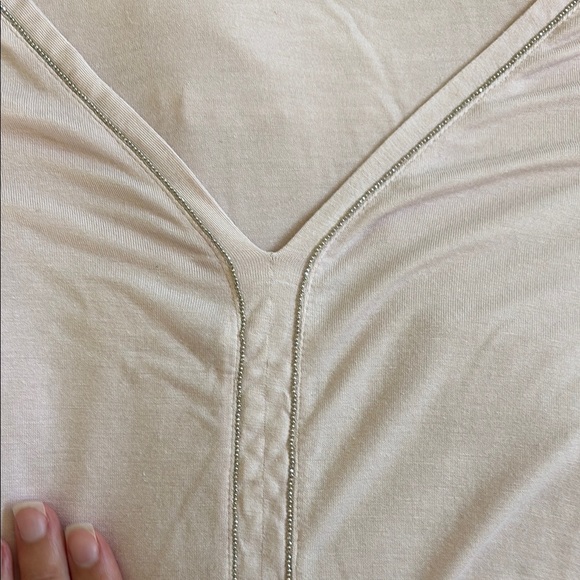 White House Black Market Pink Asymmetrical Long Sleeve Blouse - Picture 2 of 6